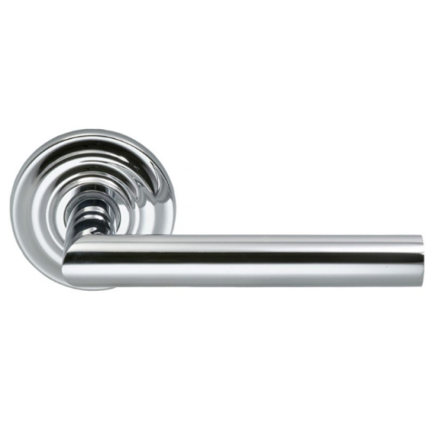 Omnia 912TD Modern Door Lever Set with Traditional Rose Polished Chrome (US26)