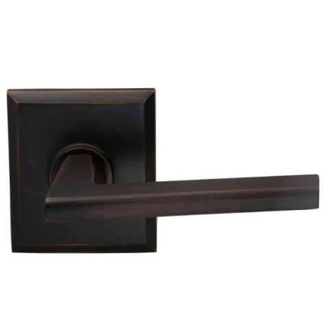 Omnia 925RT Contemporary Door Lever Set with Rectangular Rose Tuscan Bronze (TB)