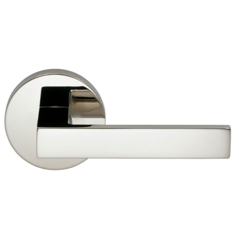 Omnia 930MD Square Door Lever Set with Modern Rose Polished Nickel (US14)