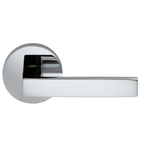 Omnia 930MD Square Door Lever Set with Modern Rose Polished Chrome (US26)