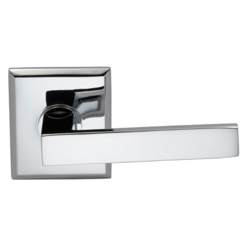 Omnia 930RT Square Door Lever Set with Rectangular Rose Polished Chrome (US26)