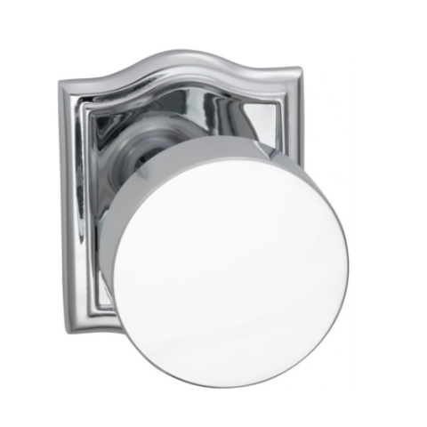 Omnia 935AR Modern Door Knob Set with Arched Rose Polished Chrome (US26)