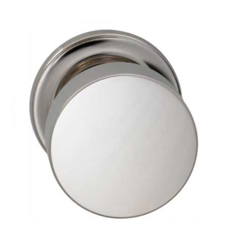 Omnia 935TD Modern Door Knob Set with Traditional Rose Polished Nickel (US14)