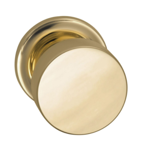 Omnia 935TD Modern Door Knob Set with Traditional Rose Polished Brass (US3)