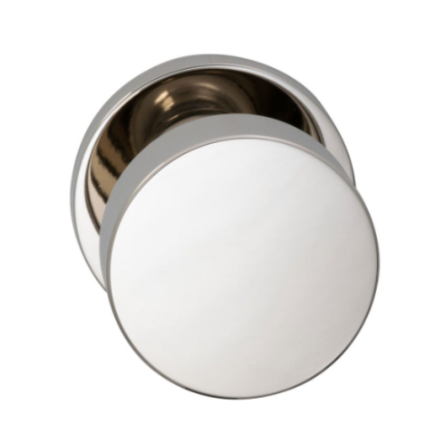 Omnia 935MD Modern Door Knob Set with Modern Rose Polished Nickel (US14)