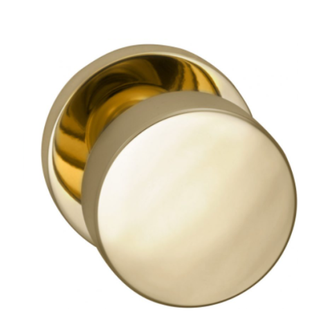 Omnia 935MD Modern Door Knob Set with Modern Rose Polished Brass (US3)