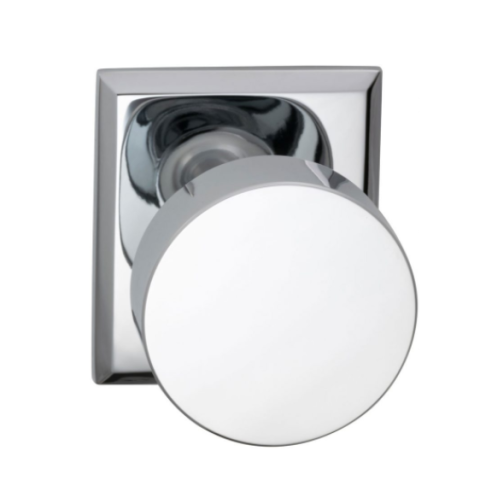 Omnia 935RT Modern Door Knob Set with Rectangular Rose Polished Chrome (US26)