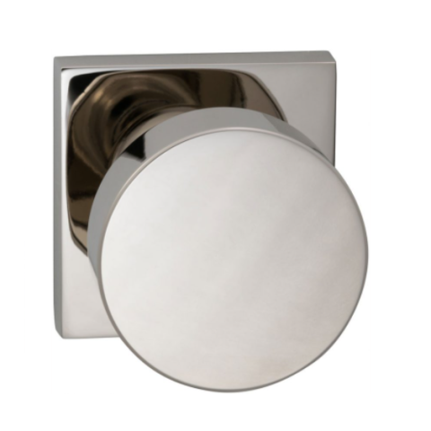 Omnia 935SQ Modern Door Knob Set with Square Rose Polished Nickel (US14)