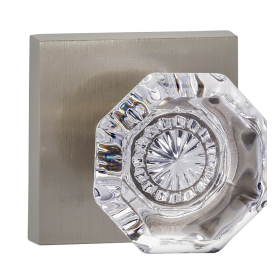 Omnia 955SQ-15 Glass Door Knob Set with Square Rose