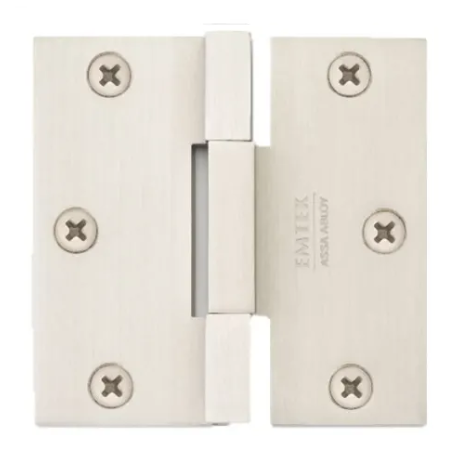 Emtek 96313 3.5" x 3.5" Solid Brass Square Barrel Heavy Duty Hinges (Pair) Satin Nickel (US15)