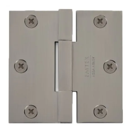 Emtek 96313 3.5" x 3.5" Solid Brass Square Barrel Heavy Duty Hinges (Pair) Pewter (US15A)