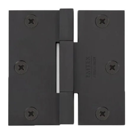 Emtek 96313 3.5" x 3.5" Solid Brass Square Barrel Heavy Duty Hinges (Pair) Flat Black (US19)