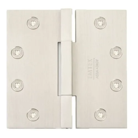 Emtek 96315 4.5" x 4.5" Solid Brass Square Barrel Heavy Duty Hinges (Pair) Satin Nickel (US15)