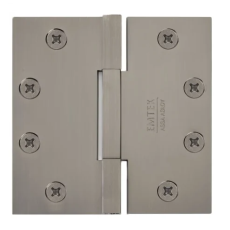 Emtek 96315 4.5" x 4.5" Solid Brass Square Barrel Heavy Duty Hinges (Pair) Pewter (US15A)