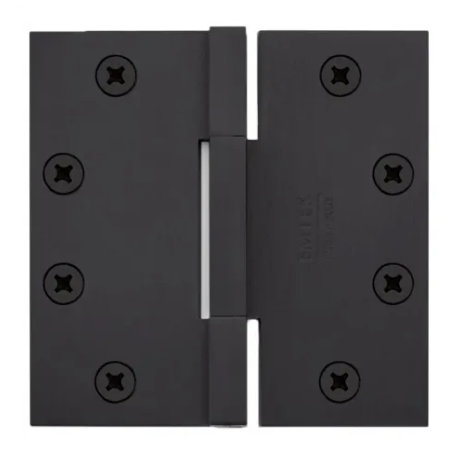 Emtek 96315 4.5" x 4.5" Solid Brass Square Barrel Heavy Duty Hinges (Pair) Flat Black (US19)