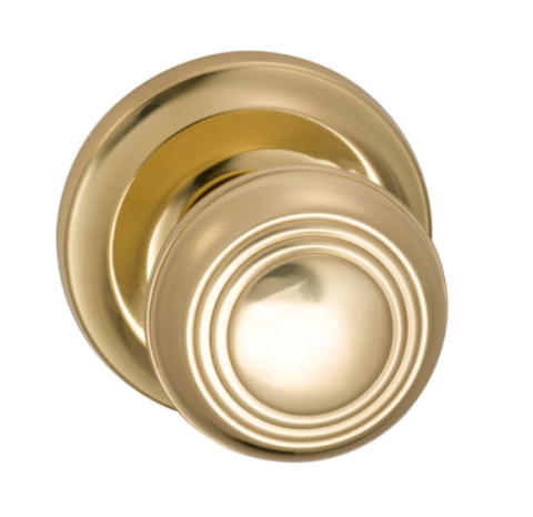 Omnia 970 Knob Latchset Polished Brass (US3)