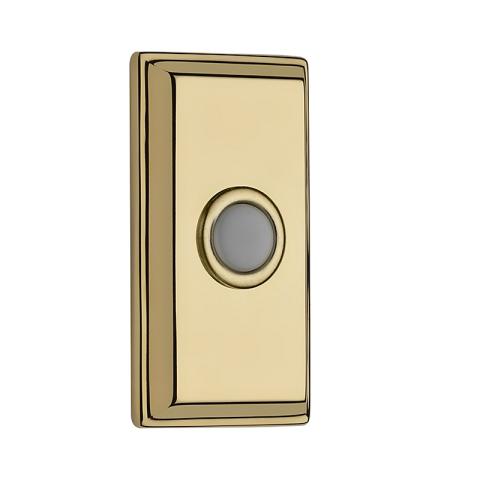 Baldwin 4860 Rectangular Bell Button Polished Brass (003)