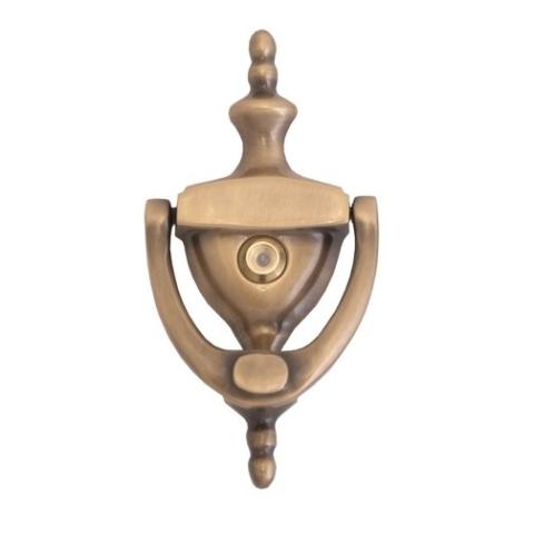 Brass Accents Traditional Knocker with Eyeviewer Antique Brass (609)