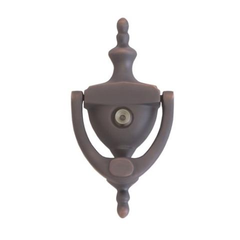 Brass Accents Traditional Knocker with Eyeviewer Venetian Bronze (613VB)