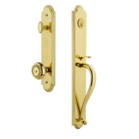 Grandeur Arc One-Piece Handleset with "S" Grip Lifetime Brass