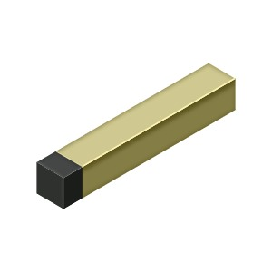 Deltana BDSS40U3-UNL 4" Modern Square Solid Brass Baseboard Bumper Unlacquered Brass