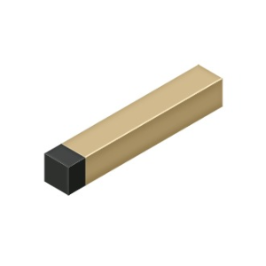 Deltana BDSS40U4 4" Modern Square Solid Brass Baseboard Bumper Brushed Brass