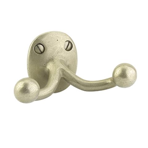 Emtek 2306 Sandcast Bronze Double Hook Tumbled White Bronze (TWB)