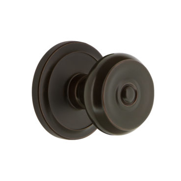 Grandeur Bouton Door Knob with Circulaire Rose Timeless Bronze