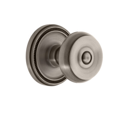 Grandeur Bouton Door Knob with Soleil Rose Antique Pewter 