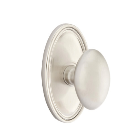 Emtek Egg Door knob with Oval Rose Satin Nickel (US15)