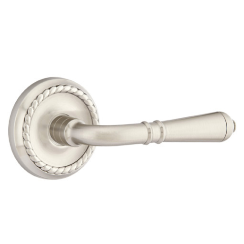 Emtek Turino Door lever with Rope Rose Satin Nickel (US15)