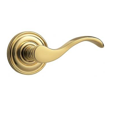 Baldwin Estate Pre-Configured 5455V Wave Lever Set 030 Polished Brass