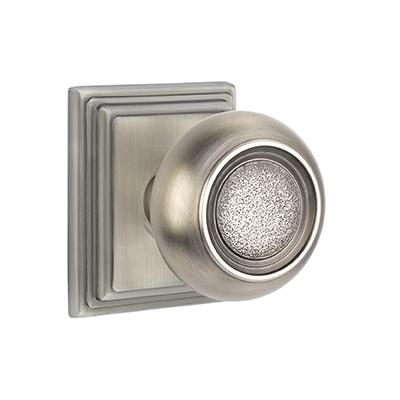 Emtek Belmont Door knob with Wilshire Rose Antique Pewter (US15A)