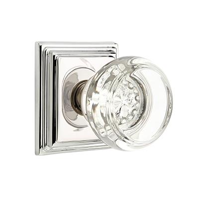 Emtek Georgetown Door Knob with Wilshire Rose Polished Nickel (US14)