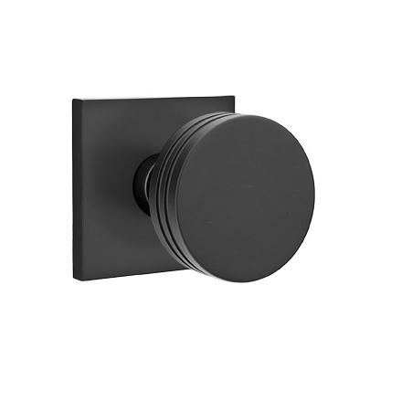 Emtek Bern Door Knob Set with Square Stepped Flat Black (US19)