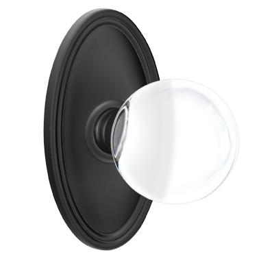 Emtek Bristol Door Knob Set with Oval Rose flat Black (US19)