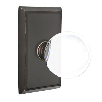 Emtek Bristol Door Knob Set with Rectangular Rose Oil Rubbed Bronze (US10B)