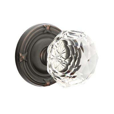 Emtek Diamond Crystal Door knob with Regular Rose Oil Rubbed Bronze (US10B)