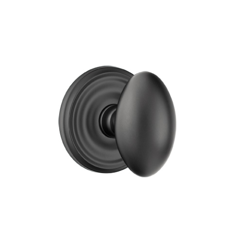 Emtek Egg Door knob with Regular Rose Flat Black (US19)