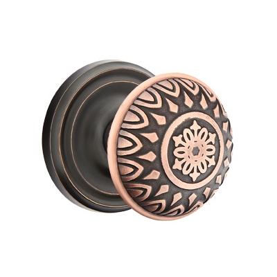 Emtek Lancaster Door knob with Regular Rose Oil Rubbed Bronze (US10B)