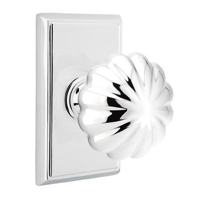 Emtek Melon Door knob with Rectangular Rose Polished Chrome (US26)