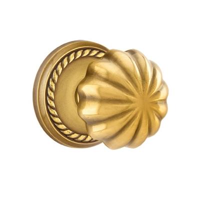 Emtek Melon Door knob with Rope Rose French Antique (US7)