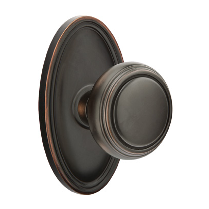 Emtek Norwich Door Knob with Oval Rose Oil Rubbed Bronze (US10B)