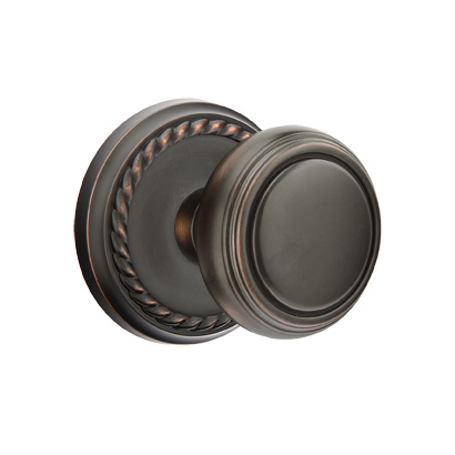 Emtek Norwich Door Knob with Rope Rose Oil Rubbed Bronze (US10B)