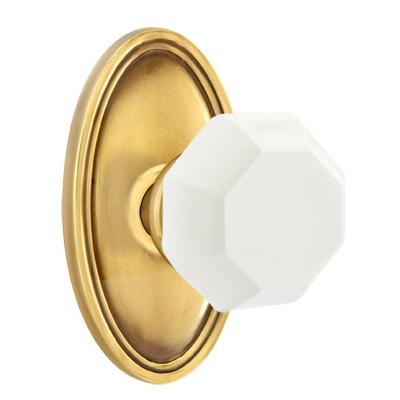 Emtek Old Town Milk Door Knob with Oval Rose French Antique (US7)