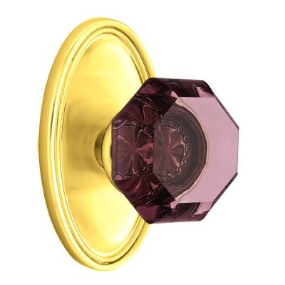 Emtek Old Town Violet Door knob with Oval Rose Polished Brass (US3)