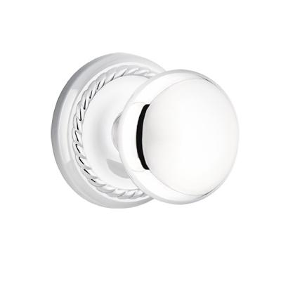 Emtek Providence Door Knob with Rope Rose Polished Chrome (US26)