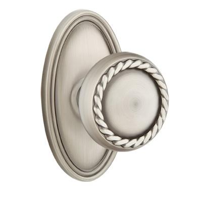 Emtek Rope Door knob with Oval Rose Pewter (US15A)