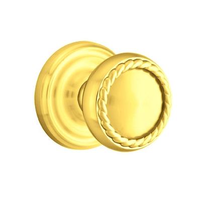 Emtek Rope Door knob with Regular Rose Polished Brass (US3)