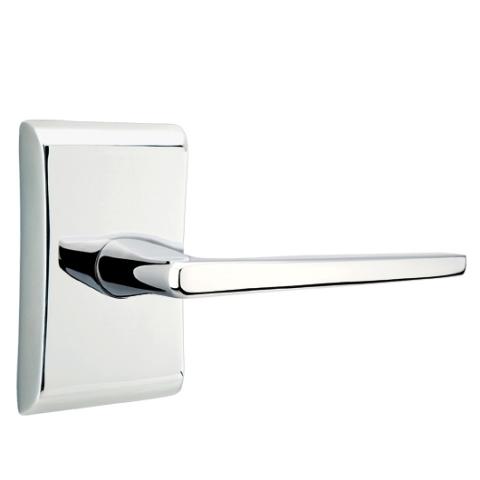 Emtek Brass Hermes Door Lever Set with Neos Rose Polished Chrome (US26)